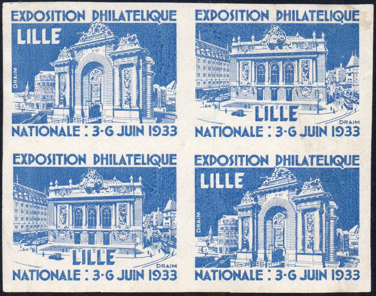 France : Vignette : Lille Exposition Philatélique 1933 : Electric Tram